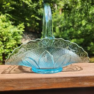 Princess House Ice Blue "Capri" Glass Basket
